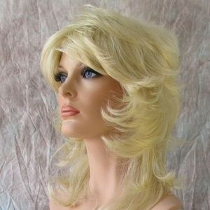 Light Blonde Shoulder Length Shag Synthetic Wig
